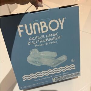 Funboy- NWT mesh chair float- clear blue- 53in long!